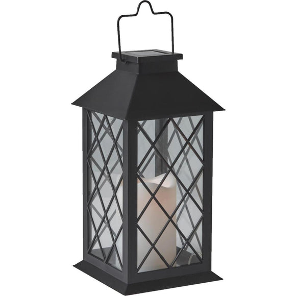 Gardman Cole and Bright 5.5 In. W. x 11 In. H. x 5.5 In. D. Amber Candle Light Plastic LED Solar Lantern
