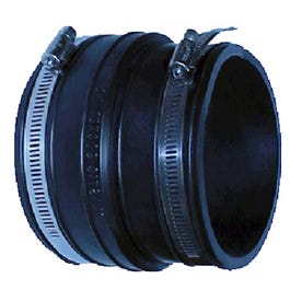 Pipe Fitting, Clay Pipe Flexible Coupling, 4 x 4-In.