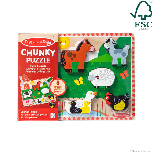 Melissa & Doug Farm Animals Chunky Puzzle (8 Pieces)