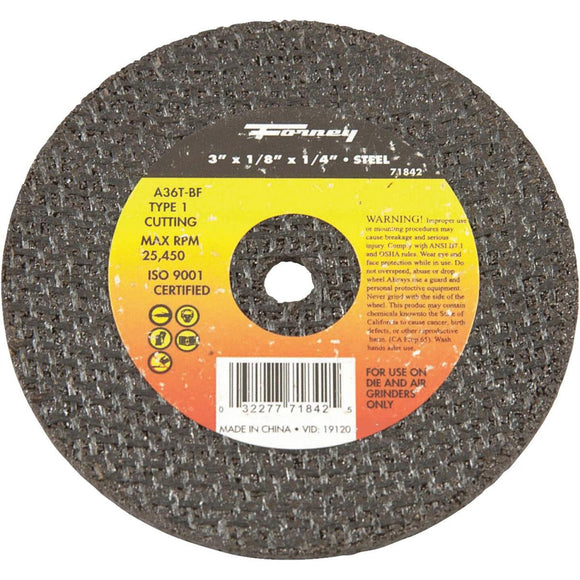 Forney Type 1 3 In. x 1/8 In. x 1/4 In. Steel Cut-Off Wheel