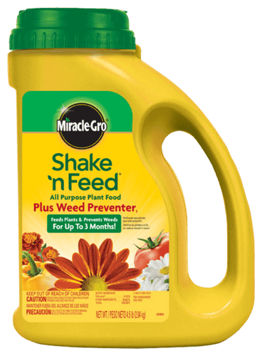 miracle gro all purpose plant fertilizer Miracle-Gro® Shake 'N Feed® All Purpose Plant Food Plus Weed Preventer₁ (4.5 lbs) - Versailles, IN