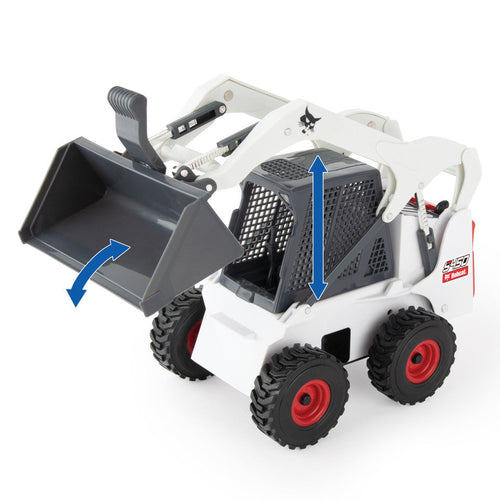 Tomy ERTL 1:16 Big Farm Bobcat Skid Loader Set (4 each of construction cones - barrels and cement blocks - wooden pallet)