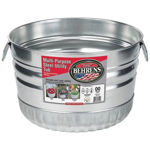 BEHRENS GALVANIZED STEEL UTILITY BASKET TUB (STEEL)