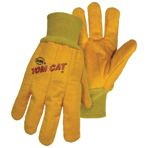 Tom Cat Chore Glove With Flexible Knit Wrist (Yellow, Large)