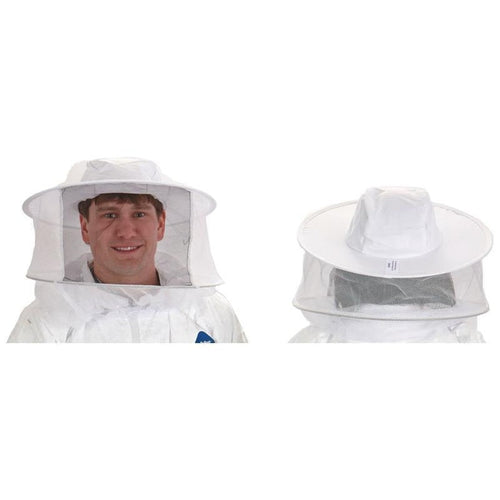 LITTLE GIANT BEEKEEPING VEIL WITH BUILT-IN HAT (WHITE)