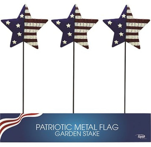 PATRIOTIC STAR GARDEN STAKE DISPLAY (24 INCH)